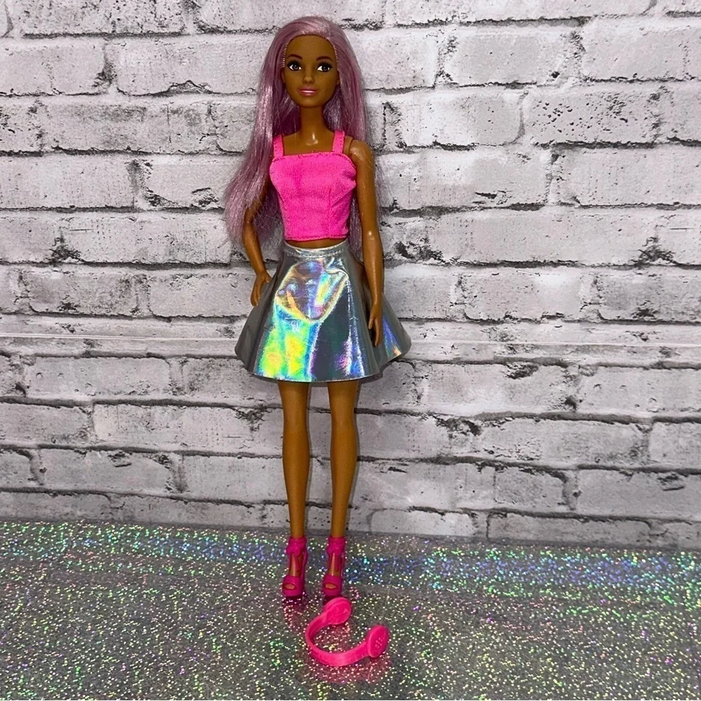 Barbie POP STAR YOU CAN BE Doll ANYTHING 2018 Purple Hair Headphones Restyled